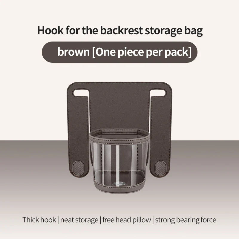 Car Headrest Cup Holder & Backseat Organizer with Hooks