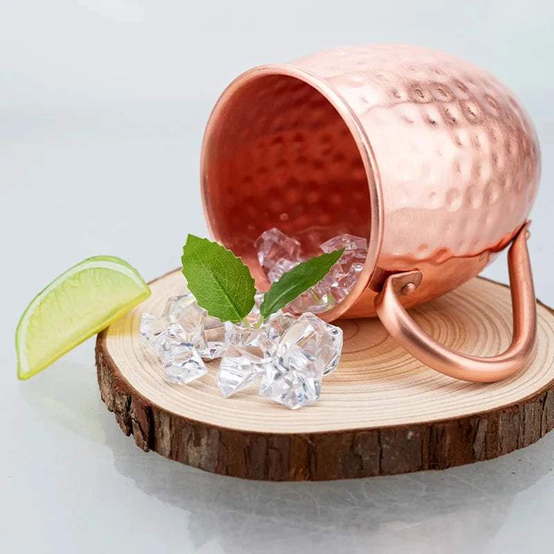 530ml 100% Copper Moscow Mule Mug Cocktail Wine Cup Hammered Coppery Beer Mugs Coffee Mug Milk Cup Bar Cup Drinkware Durable Peaceful Pleasures Health and Wellness
