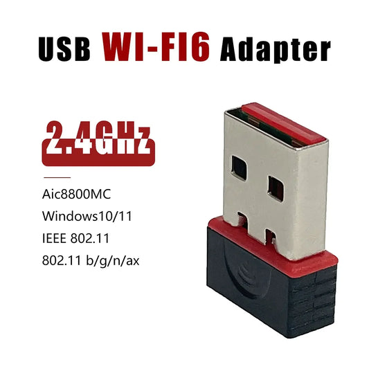 Mini USB WiFi 6 Adapter 2.4GHz Plug & Play – PC & Laptop USB WiFi Adapter Oasis Select