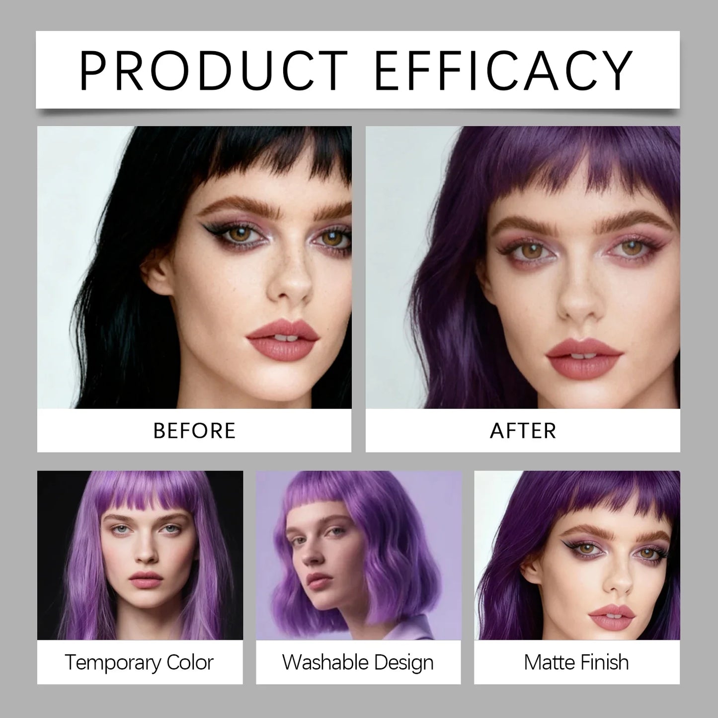 Purple Temporary Hair Color Wax – Wash-Out Dye for Men & Women