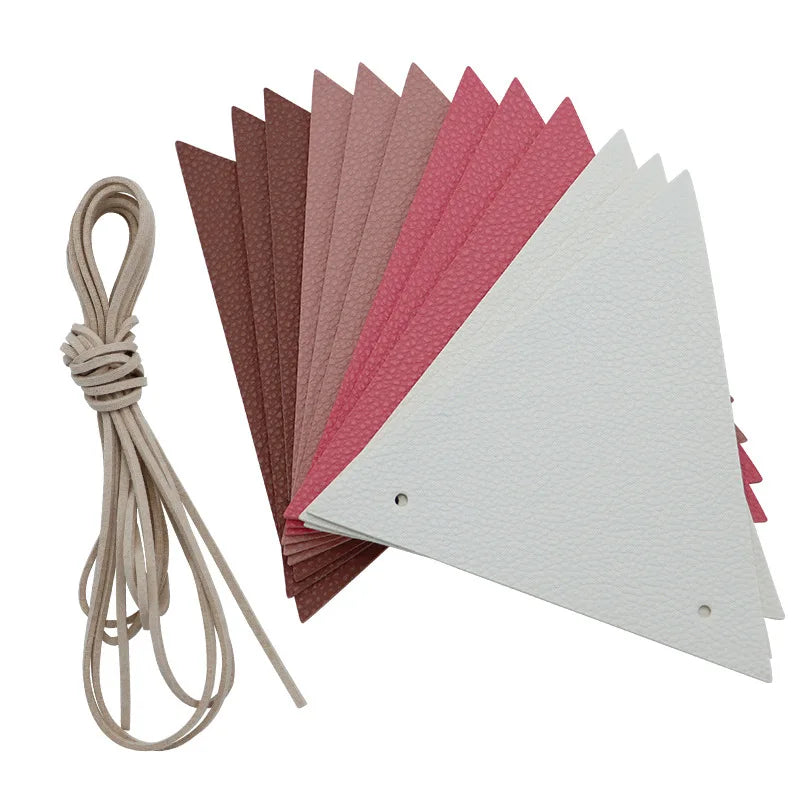 Felt Triangle String Banner Flag | Camping & Party Decor Party Banner Flag Peaceful Pleasures Health and Wellness pink