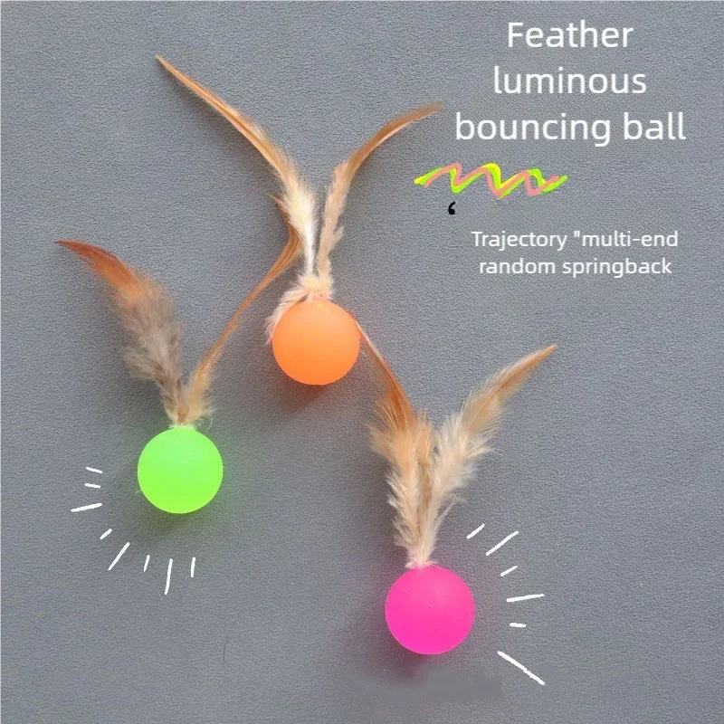 Interactive Feather Elastic Ball Toy for Cats & Dogs Interactive Pet Toy Peaceful Pleasures Health and Wellness