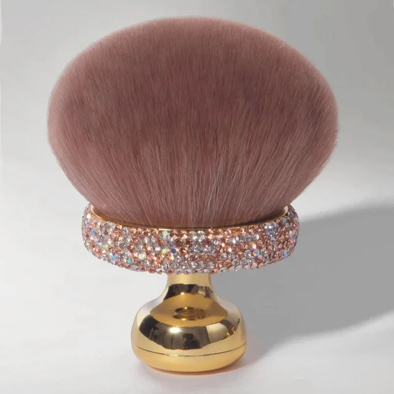 Large Mushroom Head Cheek Powder Brush Body Loose Powder Brush Super Size Cosmetic Brush Nylon Bristles Plastic Handle Peaceful Pleasures Health and Wellness