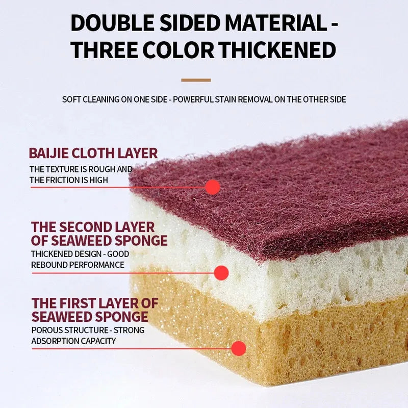 High density sponge cleaning cloth, dishwashing cloth, non greasy kitchen and catering supplies, sponge brush, pot and bowl Peaceful Pleasures Health and Wellness