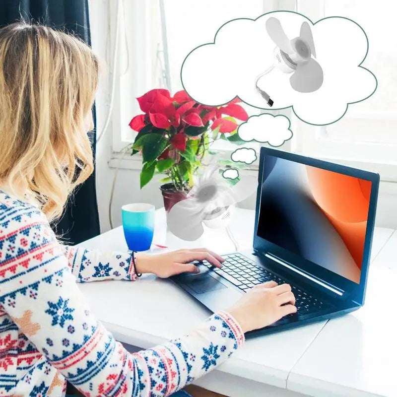 Portable Fan USB Personal Portable Airflow 5V Powerful Silent Personal Fan With Portable Airflow For Camping Bedroom Traveling Peaceful Pleasures Health and Wellness