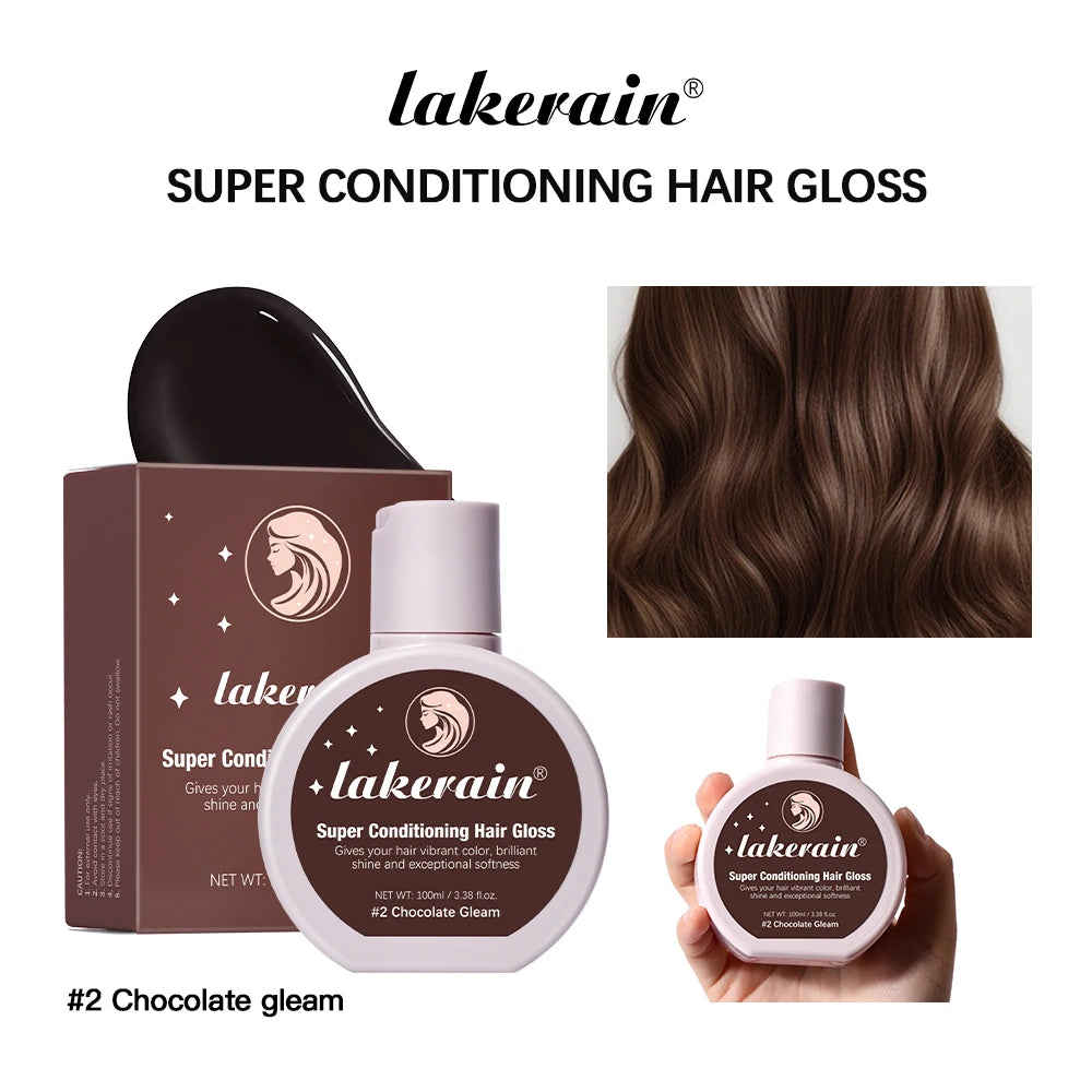 Super Conditioning Hair Gloss Enhance Color Luster Nourishing Repairing Long-lasting Color Hair Tinted Moisturizer No Need Mix Peaceful Pleasures Health and Wellness Chocolate Gleam