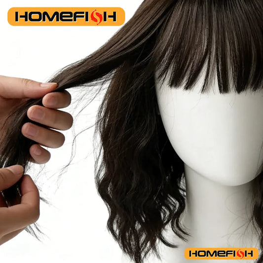 Synthetic Curls with Bangs – Versatile Daily Hairstyle for Women, Easy Wear Wig Peaceful Pleasures Health and Wellness