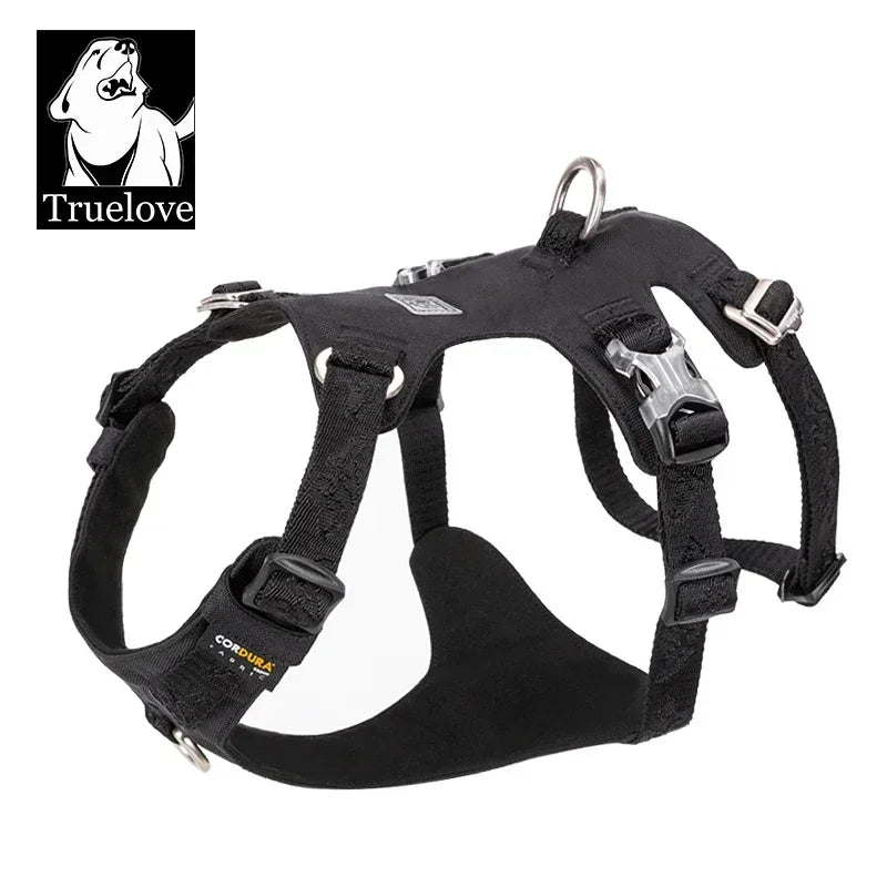 TRUELOVE Pet Nylon Harness Light-weight Double-H Shape Embroidery 5 Adjustable Positions Medium and Large Dog Waterproof YH1807 Peaceful Pleasures Health and Wellness