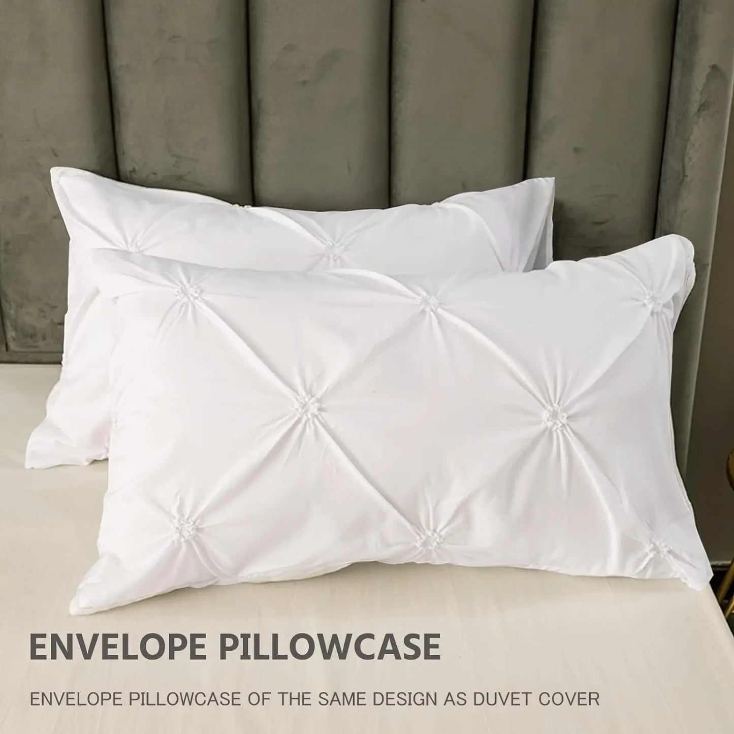 Battilo Pinch Pleated Duvet Cover Set | Soft Microfiber Bedding