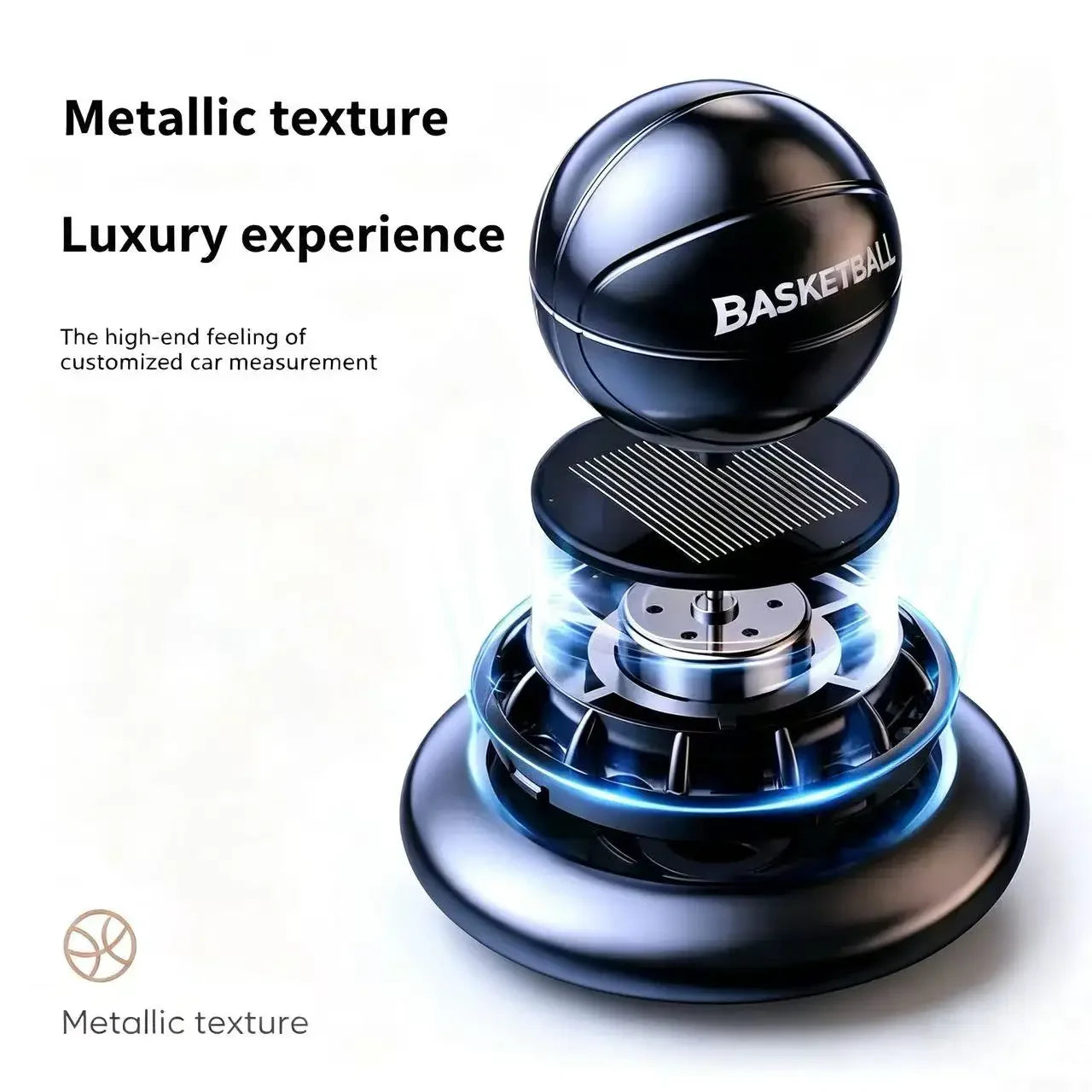 Automatic Rotating Basketball Car Perfume Solar Energy Aromatherapy Diffuser Formaldehyde Remover Long Lasting Light Scent Peaceful Pleasures Health and Wellness