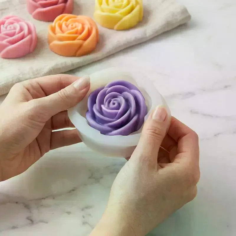 3D Rose Flower Silicone Mold – Soap, Epoxy & Craft