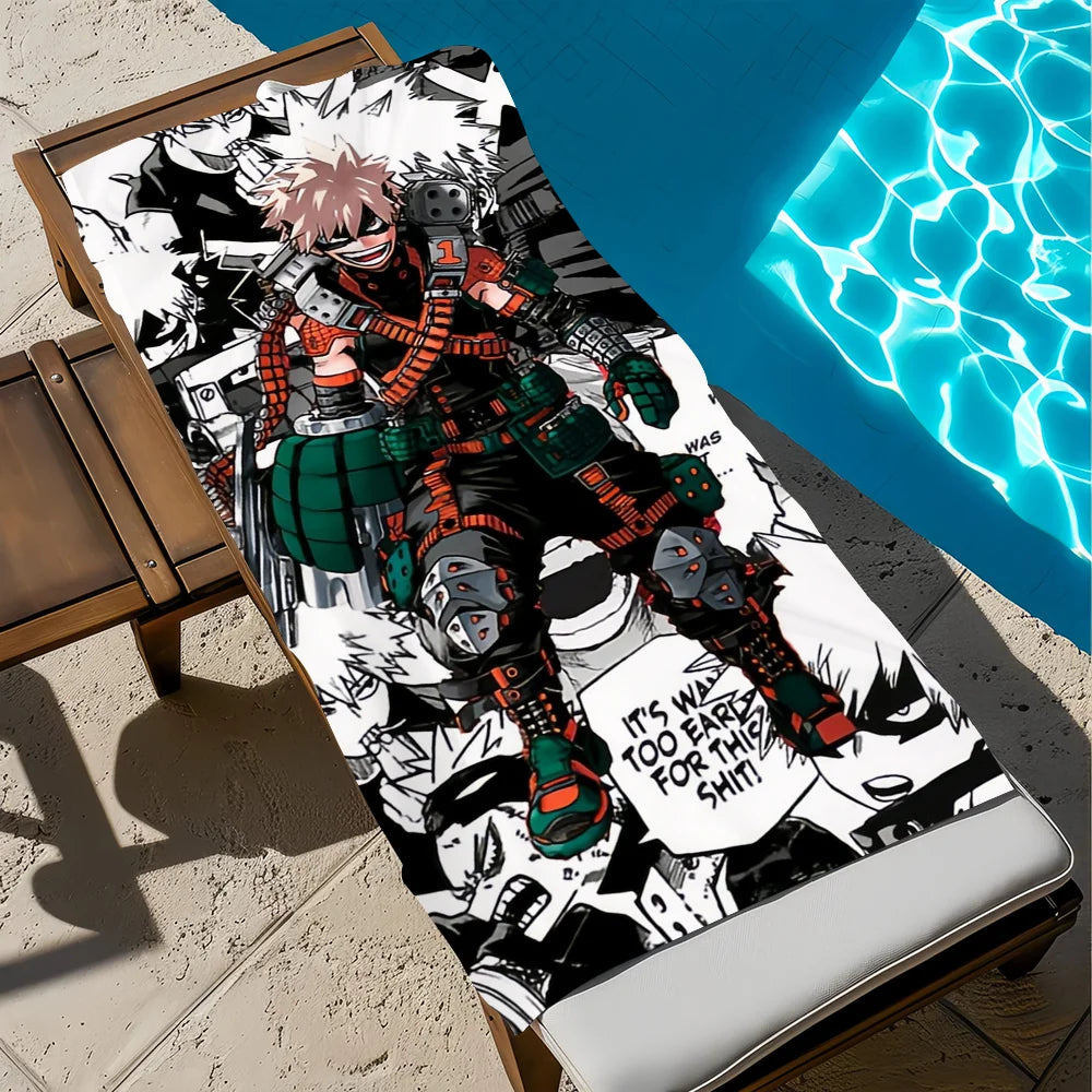 Katsuki Bakugo Anime Beach Towel – Quick Dry & Soft Anime Beach Towel Peaceful Pleasures Health and Wellness z1 STJ150x260CM