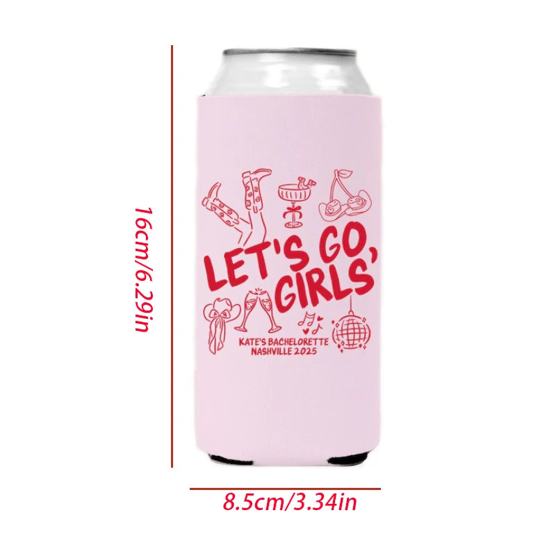 5-Pack "Let's Go Girls" Cowgirl Bachelorette Can Coolers Bachelorette Can Coolers Peaceful Pleasures Health and Wellness