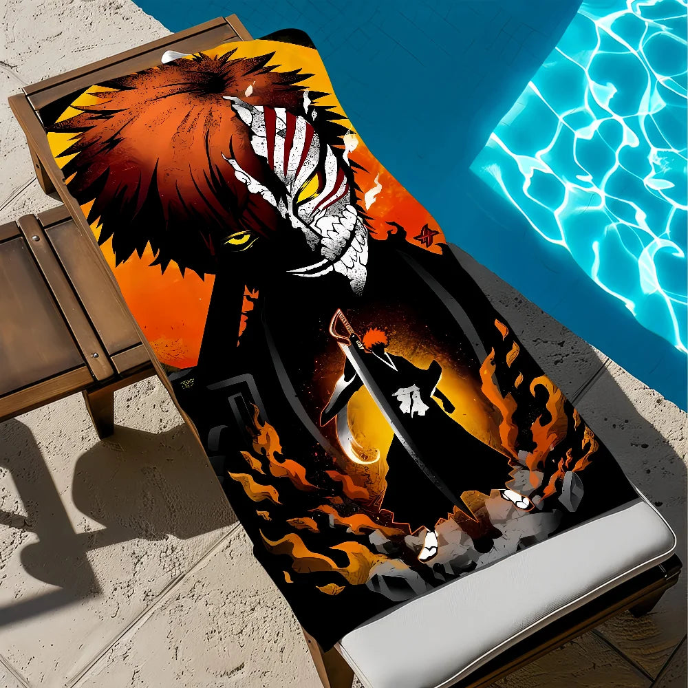Bleach Ichigo Anime Beach Towel – Quick Dry Soft Multi-Size Anime Beach Towel Peaceful Pleasures Health and Wellness z1 STJ150x260CM