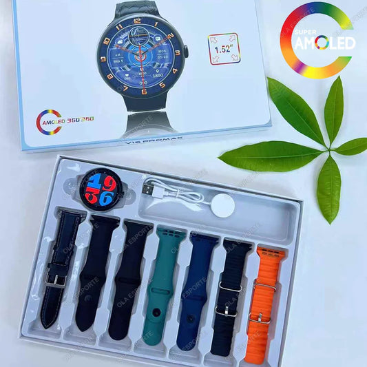 7 in 1 Strap Smart Watch Sports Watch Men Women AMOLED Screen GPS Bluetooth Calls Waterproof SmartWatch for Android IOS 2026 New Peaceful Pleasures Health and Wellness