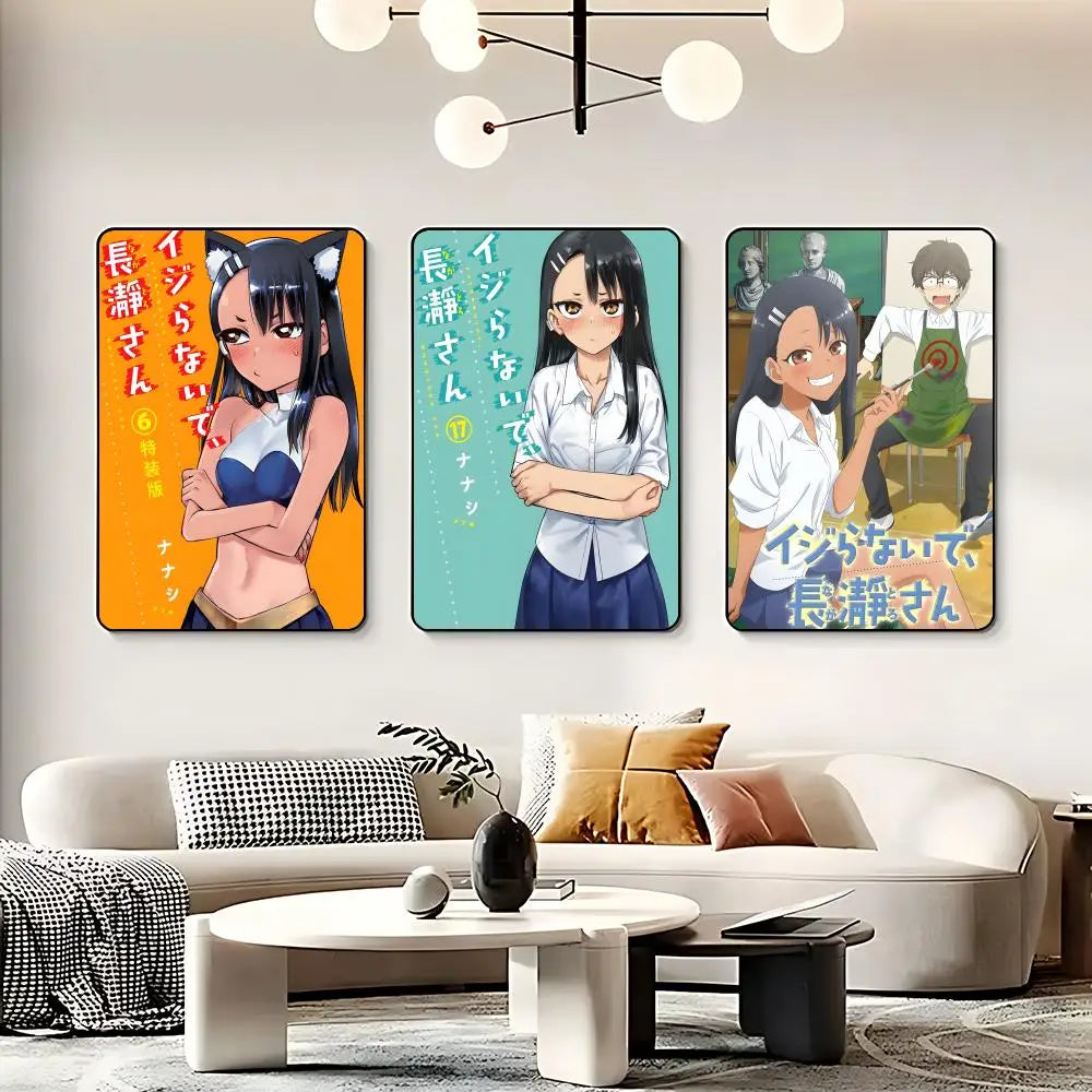 Anime Don't Toy with Me, Miss Nagatoro Poster HD Self Adhesive Waterproof Wall Art Ideal for Home Office Dorm Bedroom Great Gift Peaceful Pleasures Health and Wellness