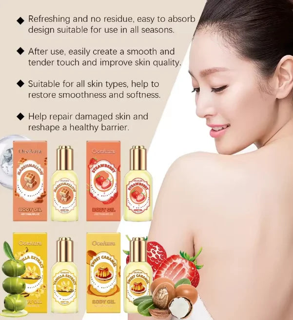 Strawberry Body Massage Oil – Moisturizing Relaxing Spa Oil