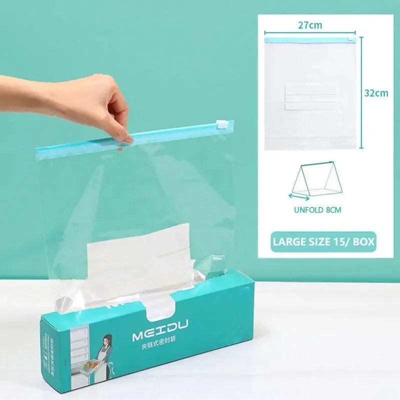 Resealable Zip Storage Bags Variety Pack – 50pcs Assorted Sizes Food Storage Bags Peaceful Pleasures Health and Wellness 27x32cm(15pcs)