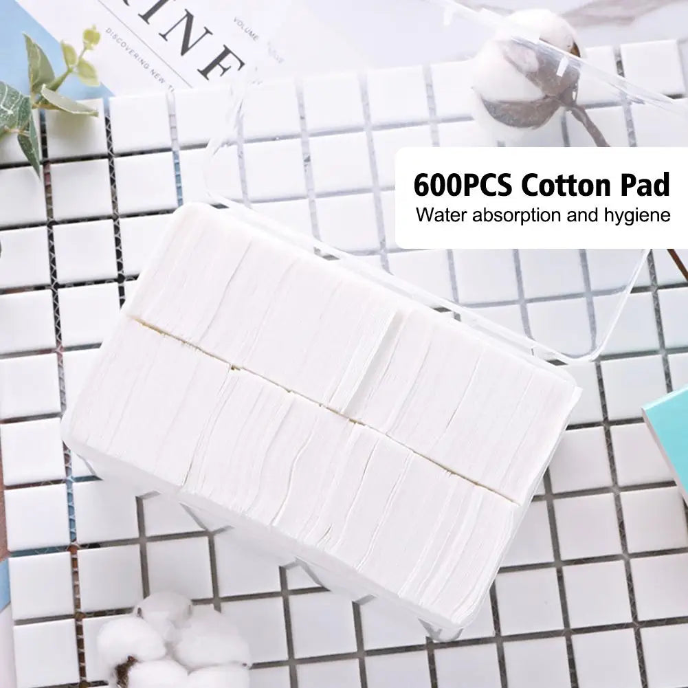 600pcs Disposable Cotton Pads – Makeup Remover & Microblading