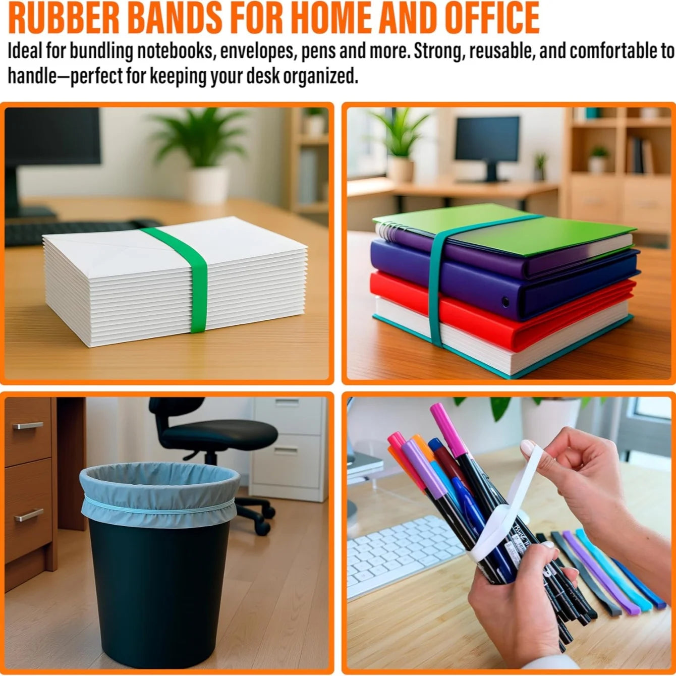 Silicone Elastic Bands for Planners, Cooking & Bags – 6/12 Pcs