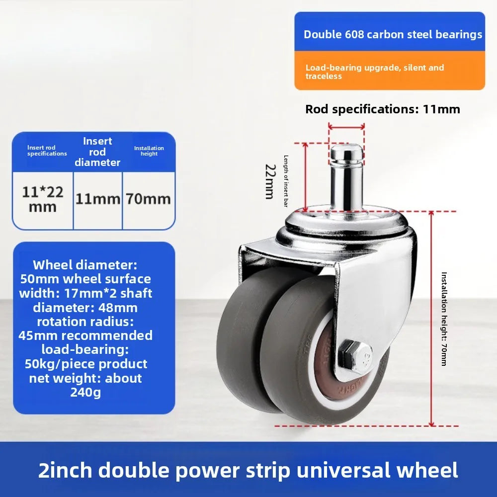 4PCS 2-Inch Heavy Duty Swivel Caster Wheels with Brake