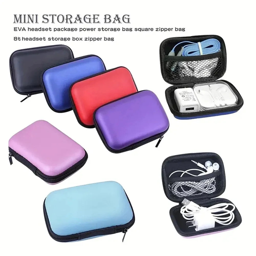 EVA Hard Zipper Case for Headphones, Cables & Electronics