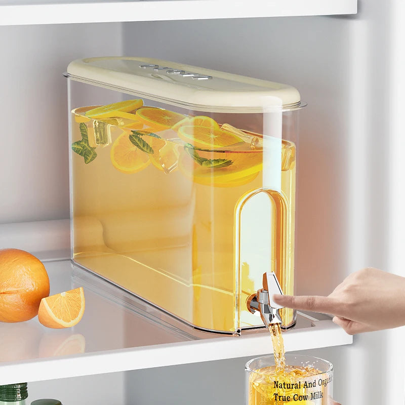 Cold Water Kettles Faucet for Home Use Large Capacity Sealed Sewn Food Grade Plastic Juice Refrigerator Cold Water Kettles New Peaceful Pleasures Health and Wellness