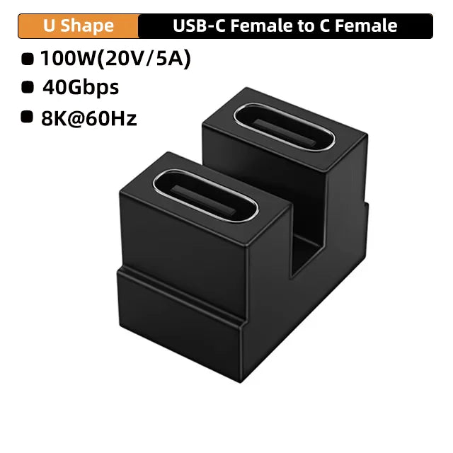 USB4 40Gbps 90° Type-C Adapter | 100W PD & 8K 60Hz