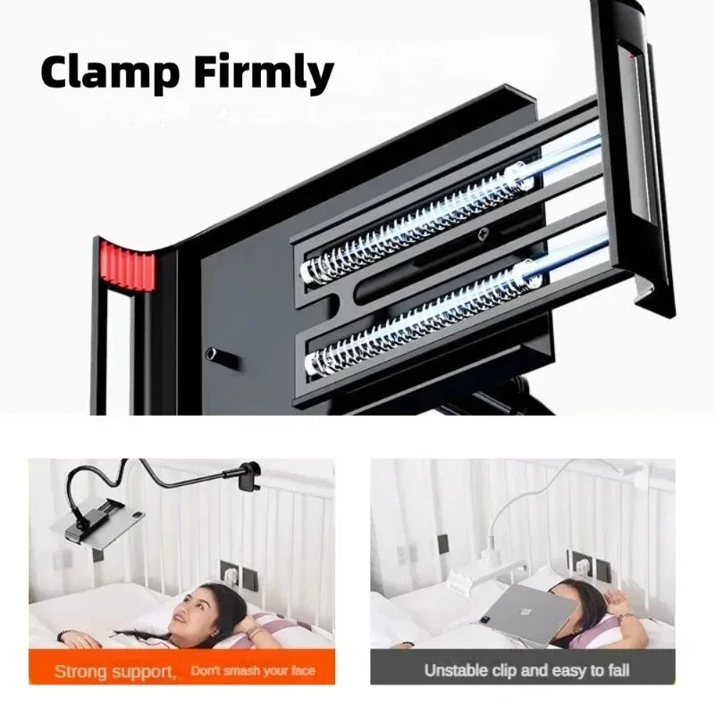 Flexible Long Arm Tablet Phone Clamp Stand Mount 4.7–11"