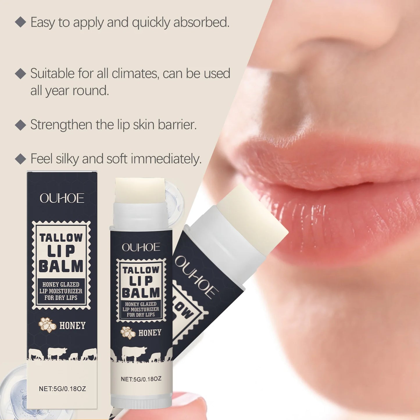 Tallow Lip Balm – Nourishing, Hydrating & Fades Lip Lines