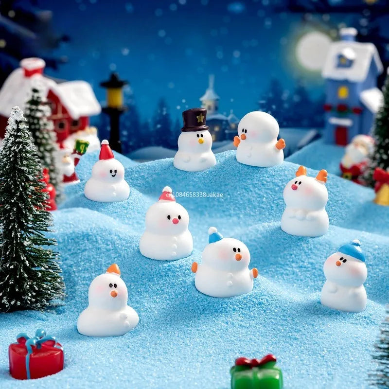 Miniature Snowman Miniature Snowman Model Micro Landscape Santa Claus Santa Claus Figurine Elk Cute Christmas Decorations Decor Peaceful Pleasures Health and Wellness