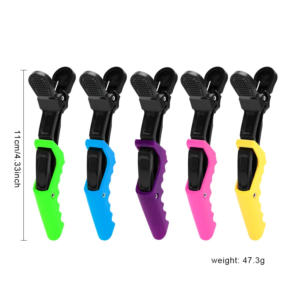 5Pcs Colorful Crocodile Hair Clips Hairdressing Clamps Claws Pro Barber Alligator Hairpins Salon Home Styling Tools Accessories Peaceful Pleasures Health and Wellness A