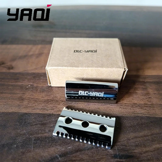 YAQI Chrome Open Comb Shaving Razor Head for Men Lightweight Design with 0.20mm Blade Gap for Smooth Shaving Experience Peaceful Pleasures Health and Wellness