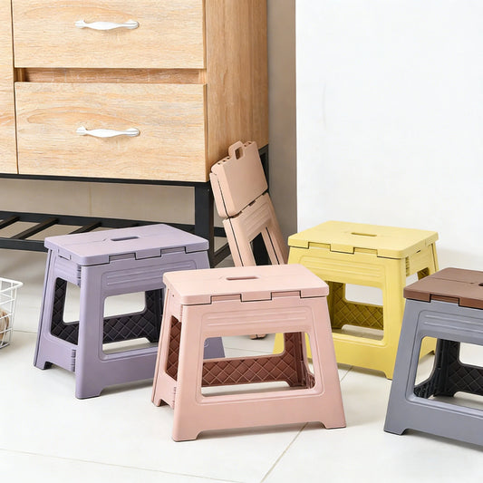 Folding Step Stool – Lightweight Non-Slip Plastic Foldable Stool Folding Step Stool Peaceful Pleasures Health and Wellness