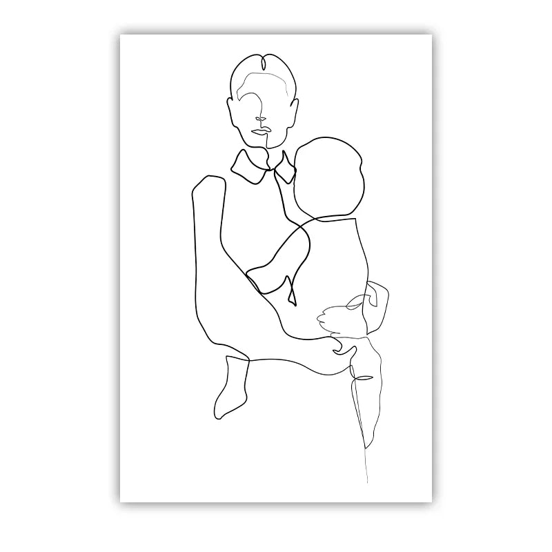 Nordic Mother & Baby Abstract Canvas Wall Art | Minimalist Print Canvas Wall Art Peaceful Pleasures Health and Wellness 02 50x70cm NoFrame China Mainland