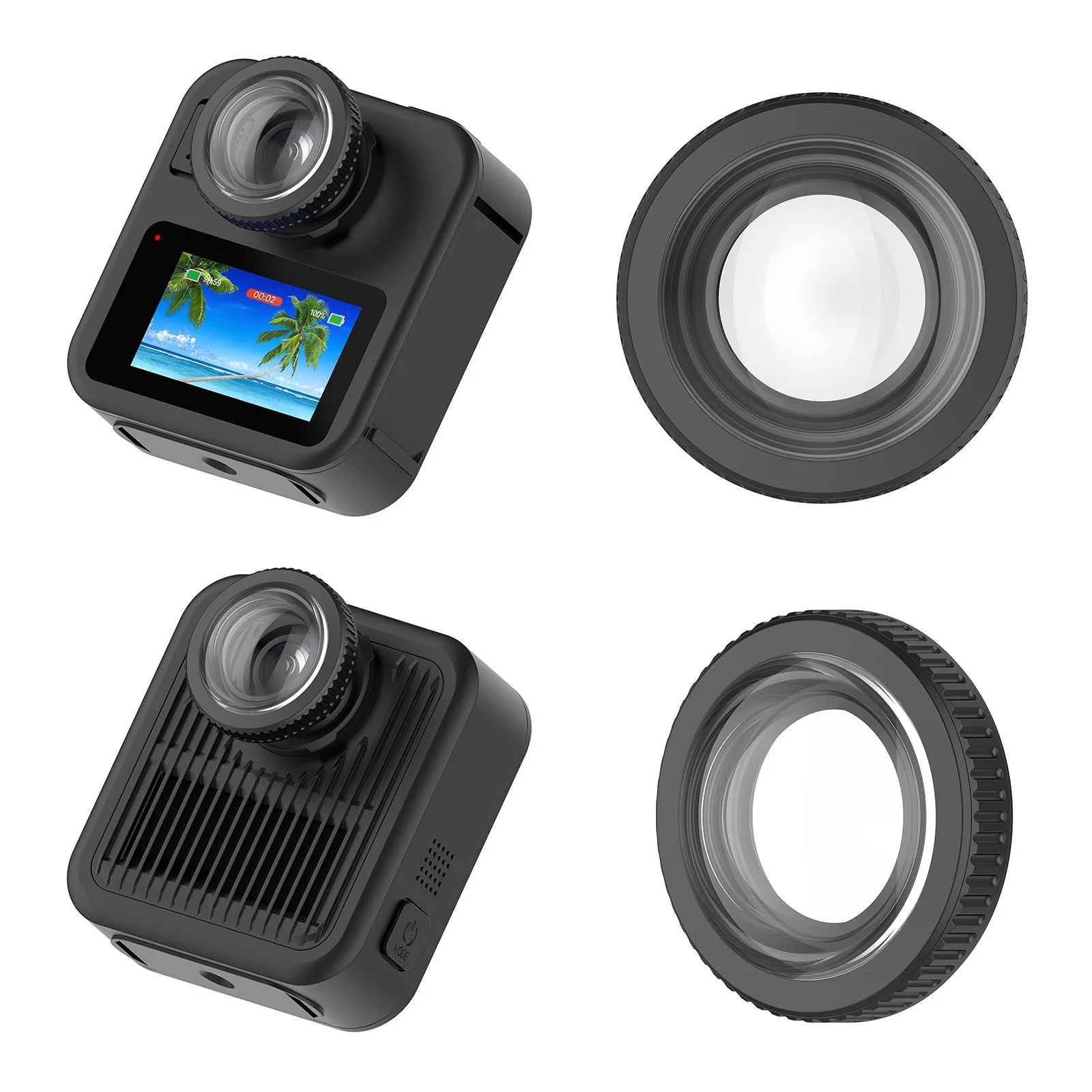2Pcs Protective Cover for Go Pro MAX 2 Premium Accessorie HD Lens Protector Cover Tempered Glass Dustproof Scratch-Resistant Peaceful Pleasures Health and Wellness