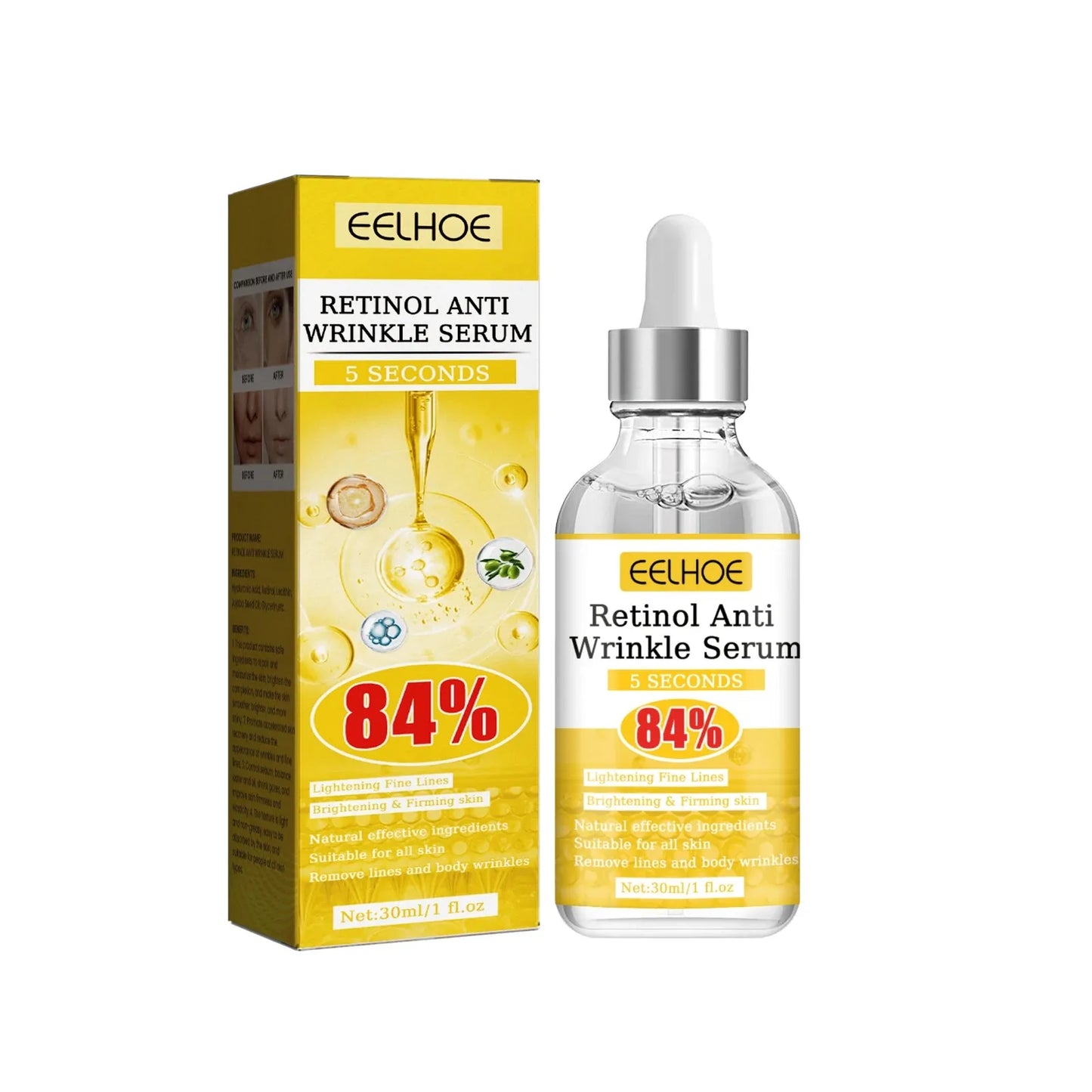 Retinol & Hyaluronic Acid Anti-Wrinkle Facial Serum – 30ml Peaceful Pleasures Health and Wellness 30ml