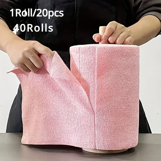 [Microfiber Cleaning Wipes] 20/50 Rolls Microfiber Cleaning Wipes, Reusable Household Kitchen Towel Rolls Peaceful Pleasures Health and Wellness