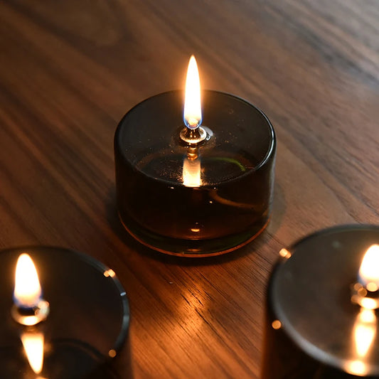 Creative Colorful Handcrafted Glass Candlestick Oil Lamp European Decorative Home Ornament Fashionable Home Decoration Practical Peaceful Pleasures Health and Wellness