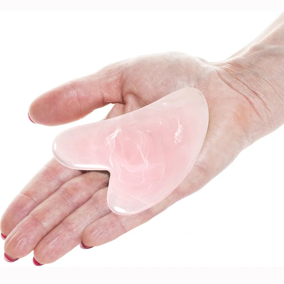 Heart-Shape Gua Sha Face Massager – Rose Quartz Scraping Board