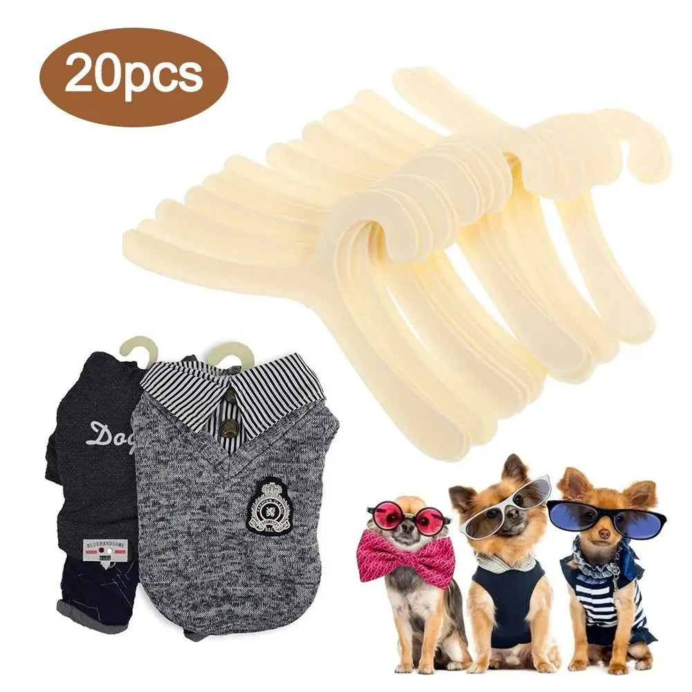20-Pack Mini Pet Clothes Hangers | Space-Saving Dog Apparel Rack