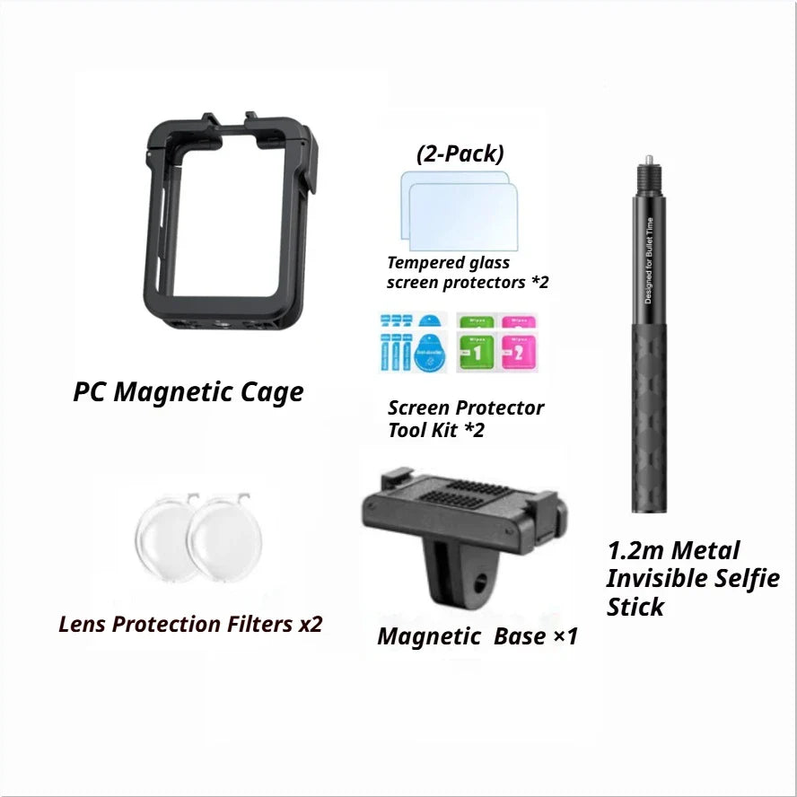 DJI Osmo 360 Metal Cage Quick Release Mount & Cold Shoe Frame