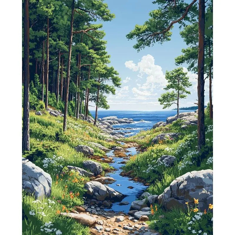 Forest Landscape Paint by Numbers Kit for Adults – 60×75cm