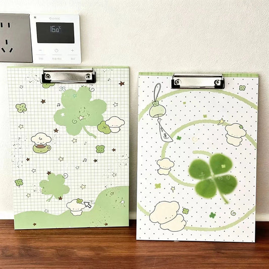 Creative Cartoon Multifunctional Four Leaf Clover A4 Folder Office Peaceful Pleasures Health and Wellness