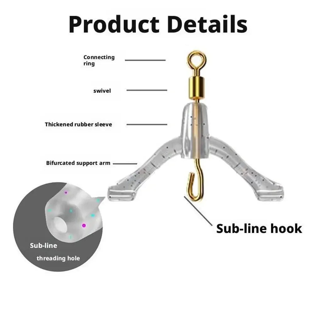 40pcs S/L Silicone Anti Tangle Device Fishing Line Splitter Hook Separator Carp Feeder Fishing Rigging Fishing Line Bifurcation Peaceful Pleasures Health and Wellness