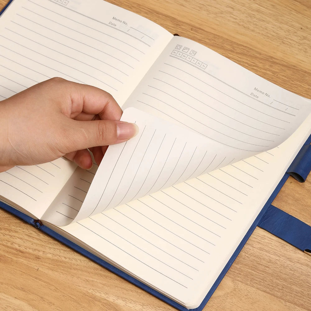 A5 Buckle Notebook Business Thick Meeting Office Record Book Pen Slot