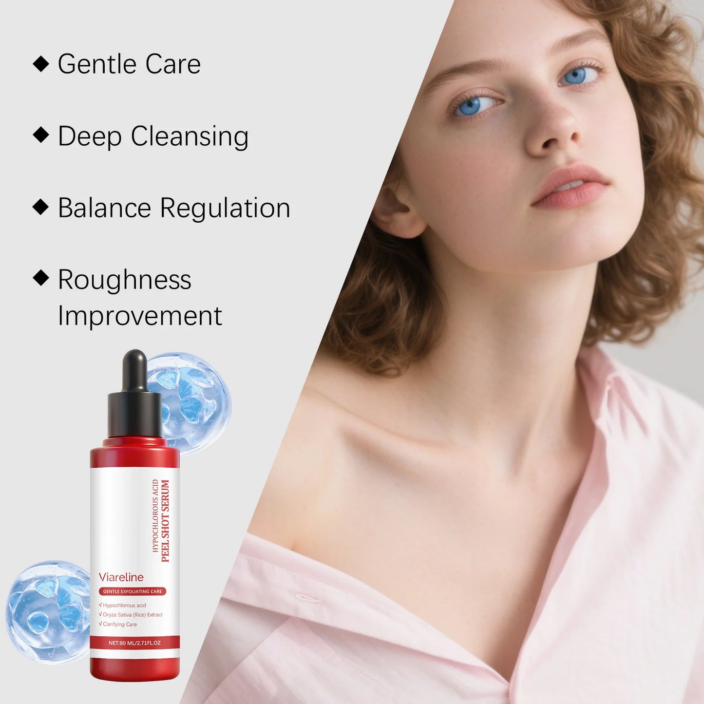 Rice Exfoliating Serum Moisturizing Brightening Cleansing Pores Dead Skin Remover Oil Control Smoothing Facial Peeling Essence Peaceful Pleasures Health and Wellness