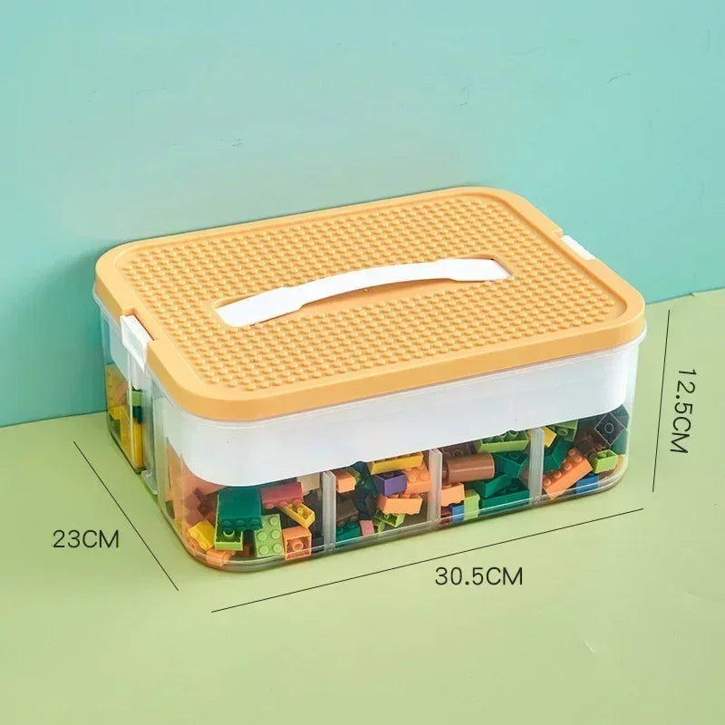 Stackable Lego Storage Case with Lids & Adjustable Dividers