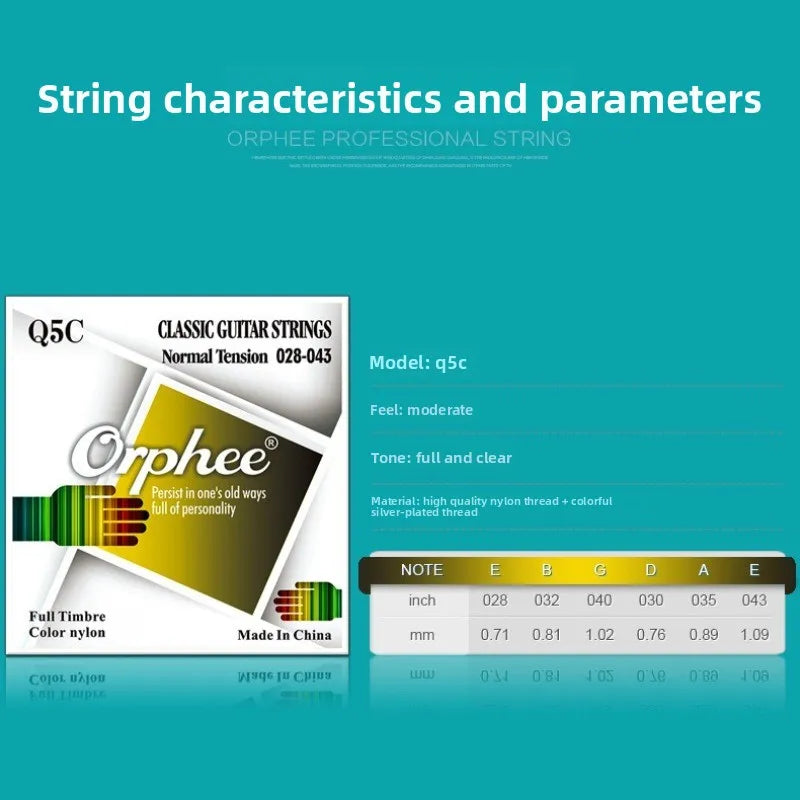 Guitar Accessories Orphee Strings Classical Medium Tension Nylon
