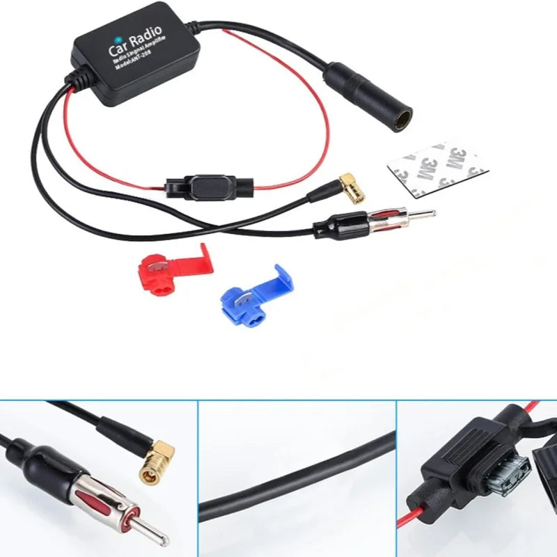 3-in-1 Car Radio Antenna Amplifier – FM AM DAB Signal Booster